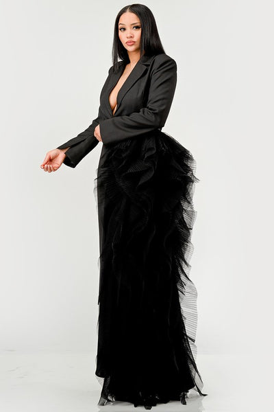 Putting On The Ritz Tuxedo Dress | Black