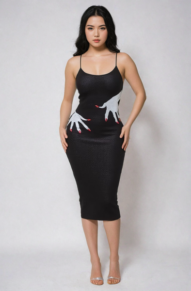 Hand in Hand Bodycon Dress | Black