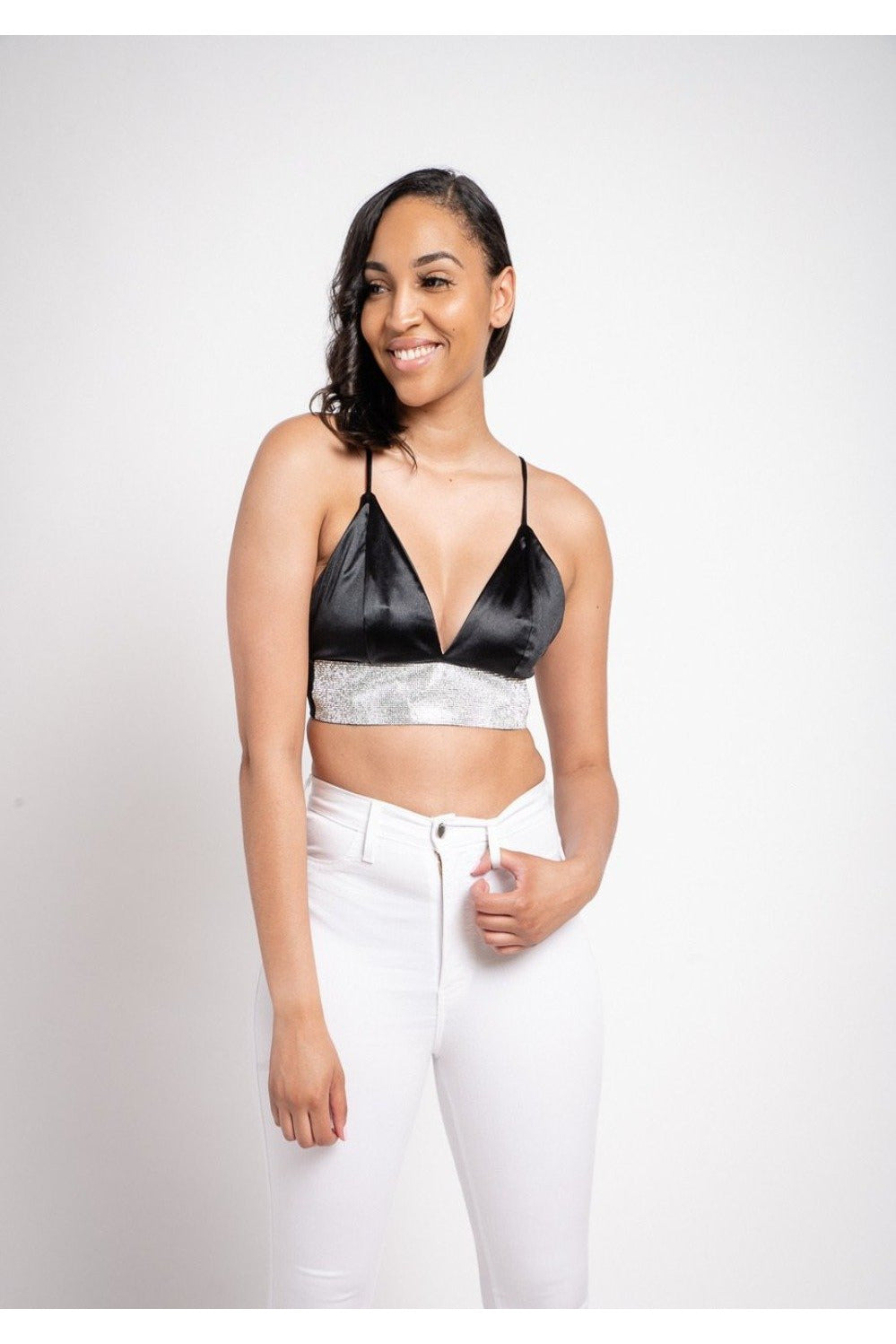 Rhinestone Top | Black.