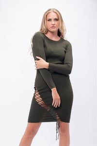 In Stitches Dress | Olive