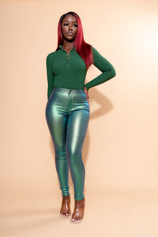 Metallic Jeans | Green