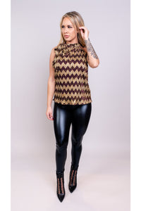 Chevron Gold Top