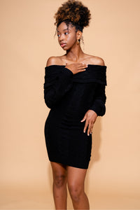 Hot Cable Sweater Dress | Black