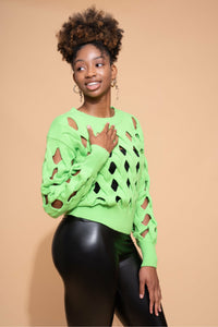 Diamond Cut Sweater | Green
