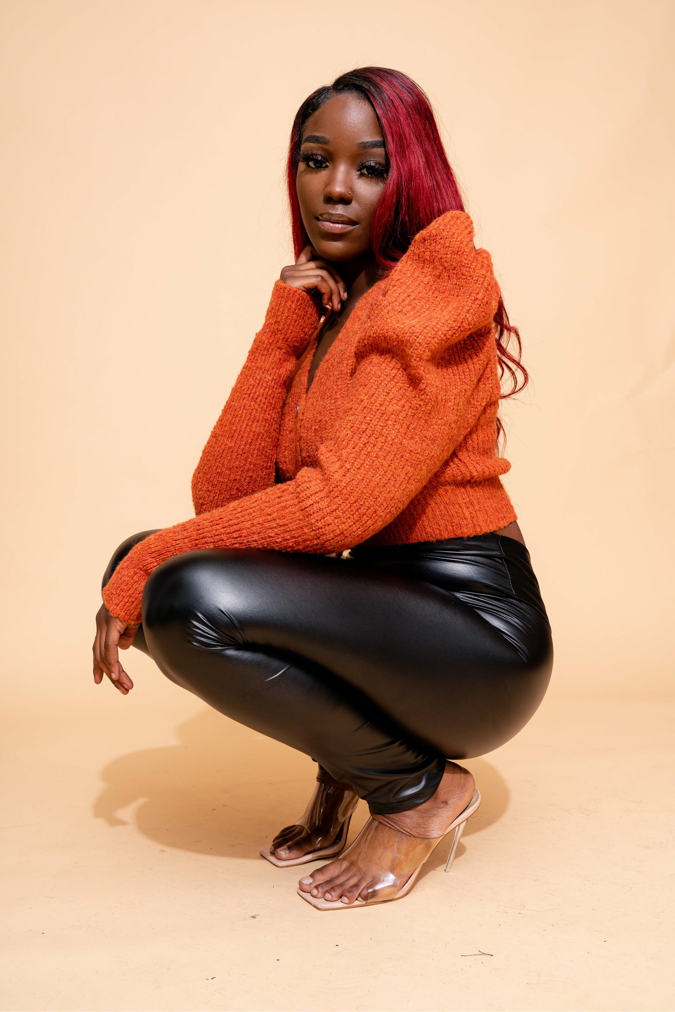 Shoulder Lean Sweater | Rust