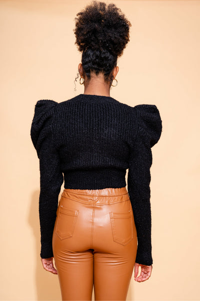 Shoulder Lean Sweater | Black
