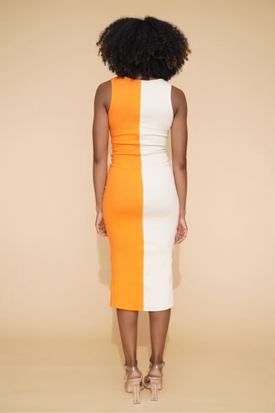 Laced Up Dress | Orange
